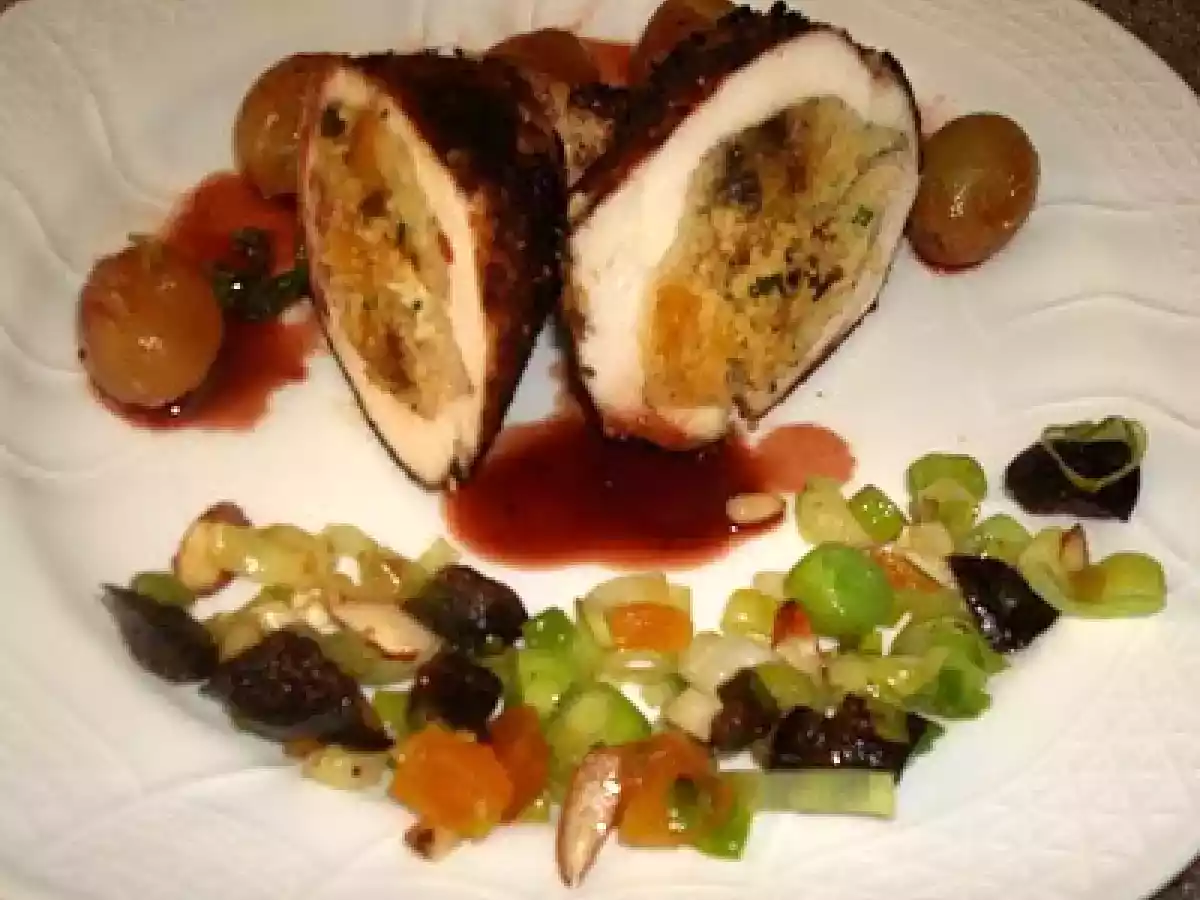 Pollo relleno con cous cous