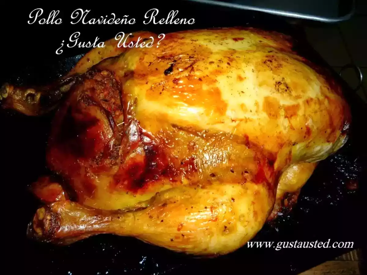 Pollo relleno navideño