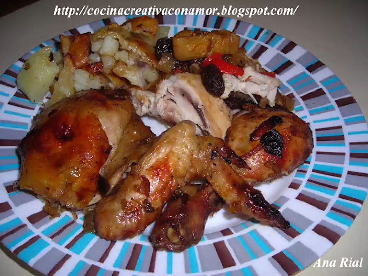 Pollo relleno y papas al horno en bolsa - foto 2