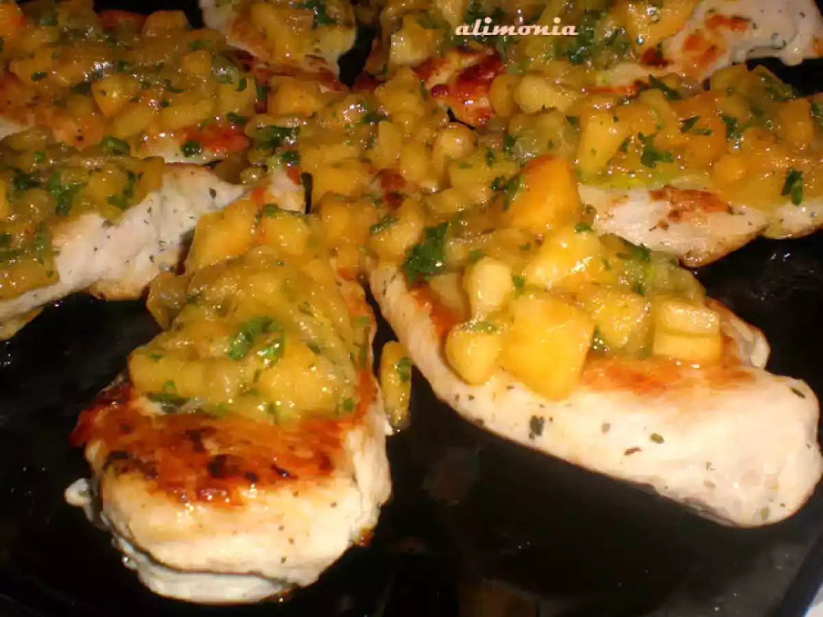 Pollo salsa de mango / Poulet sauce a la mangue - foto 4