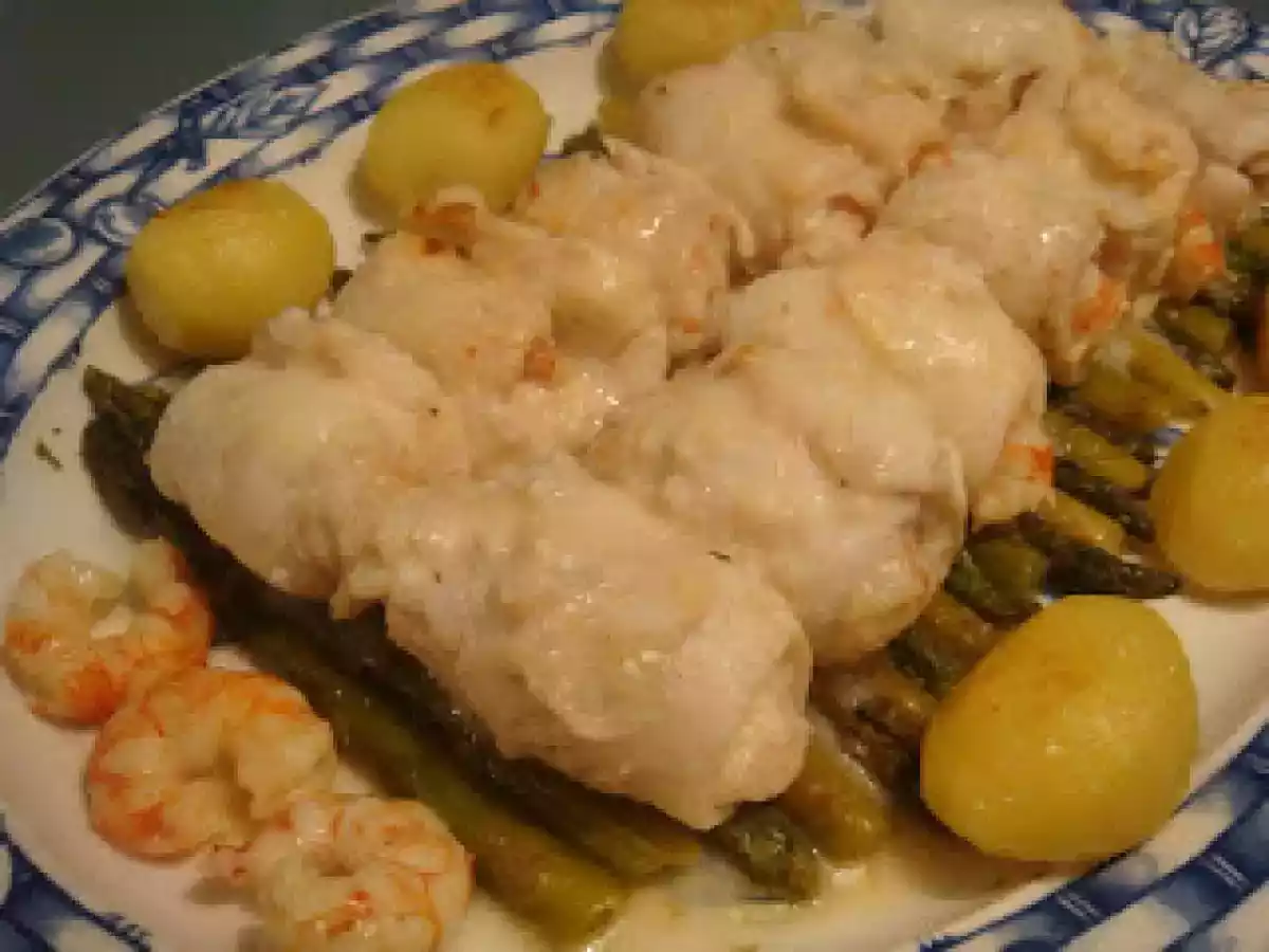 Popietas de Lenguado con Langostinos