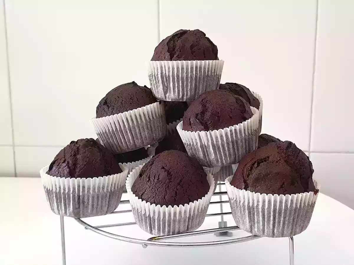 Postres Magdalenas de chocolate