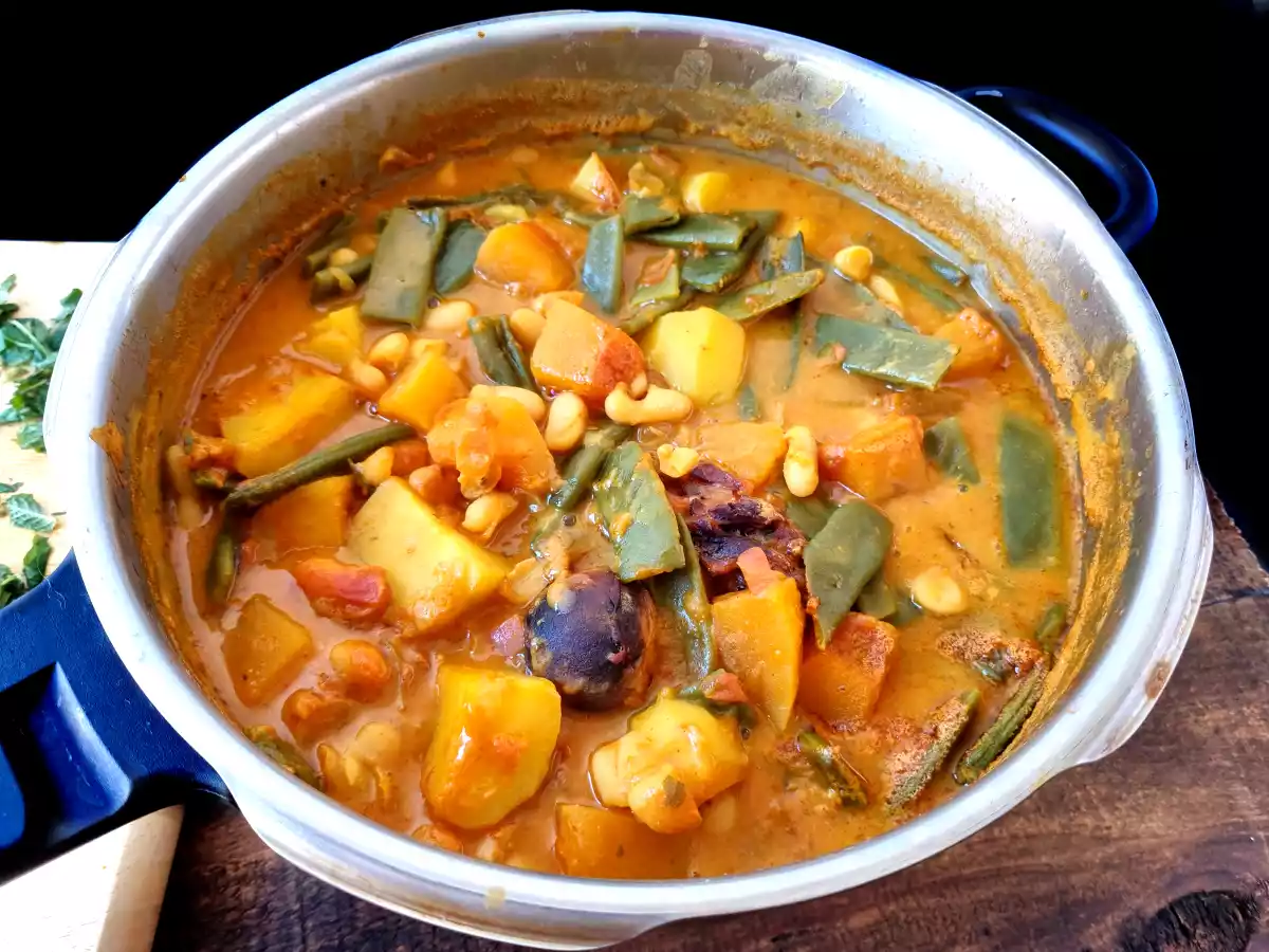 Potaje de calabaza y judias verdes