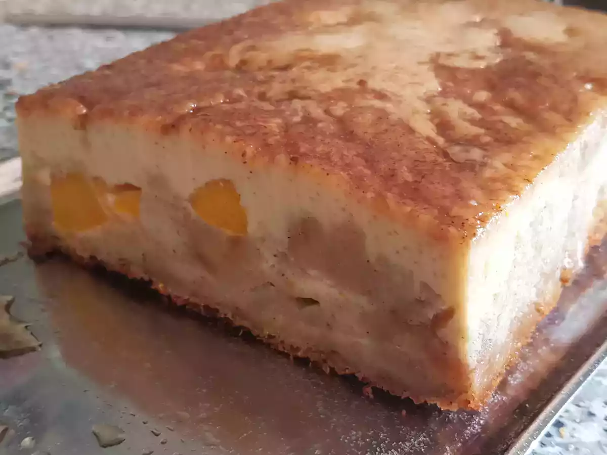 Pudin de bizcocho y melocotón - foto 3