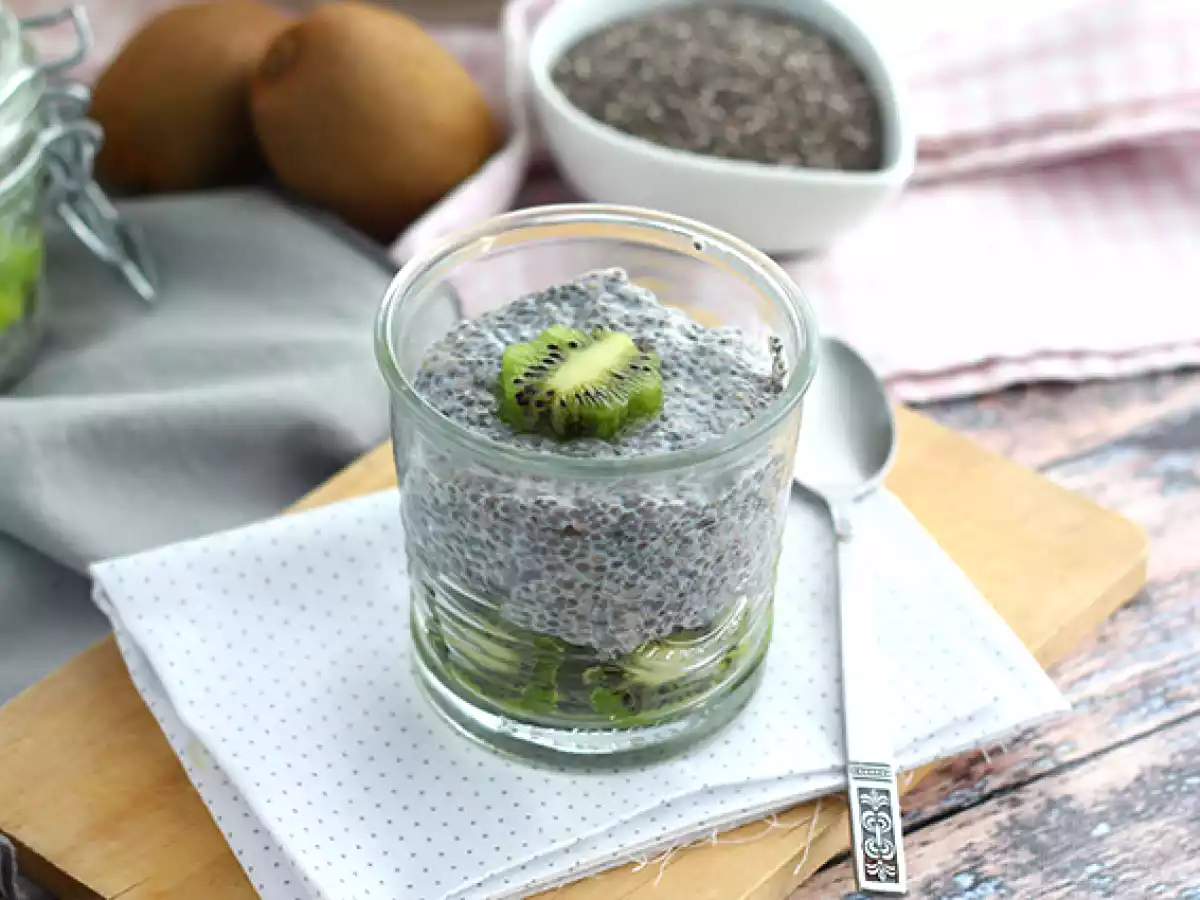Pudin de chia y kiwi