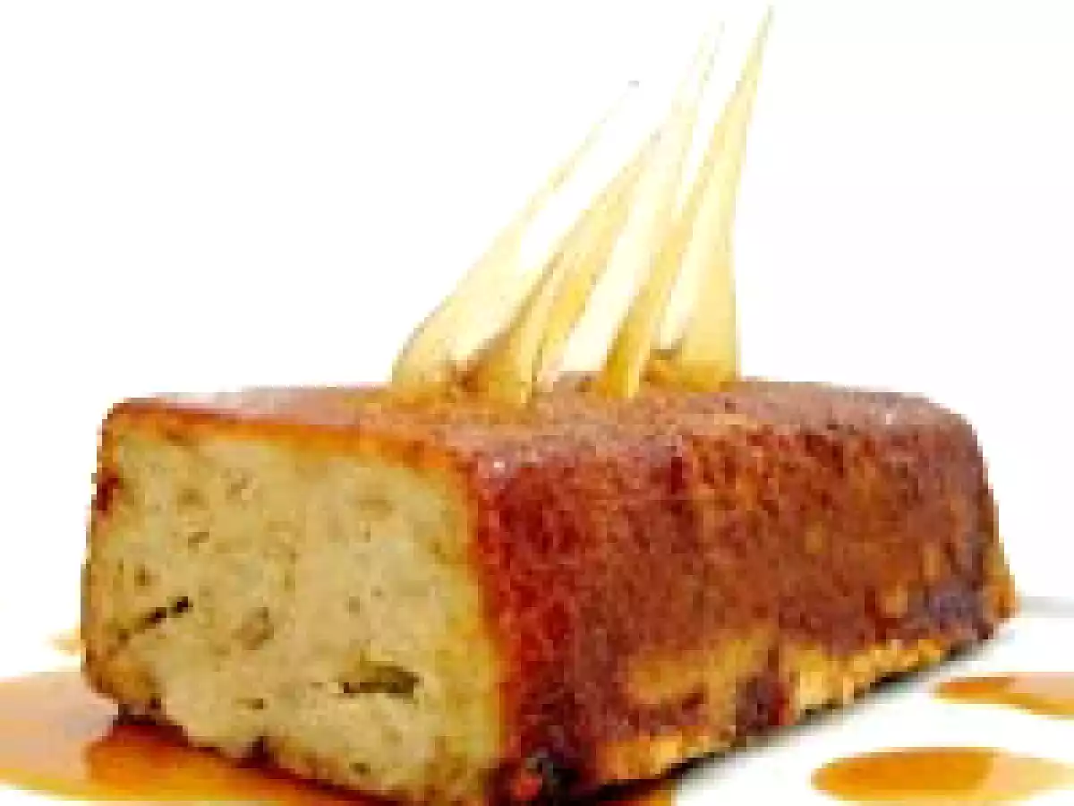 Pudin de Platano con Caramelo de Naranja