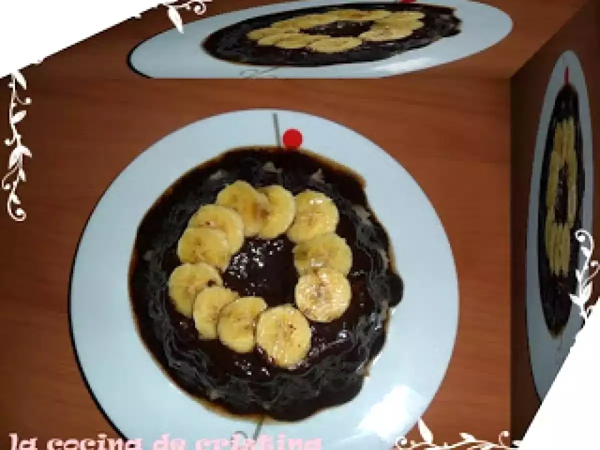 PUDING DE PLATANO CON CHOCOLATE