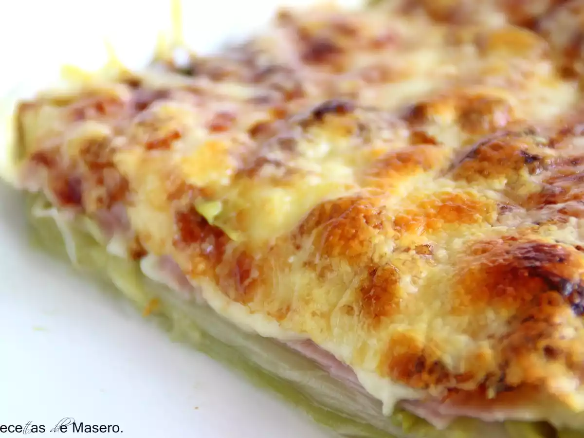 Puerros al horno gratinados