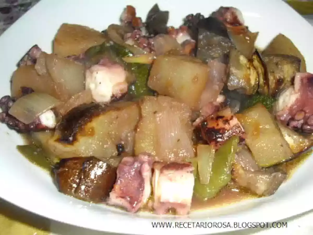 PULPO AL HORNO CON VERDURAS