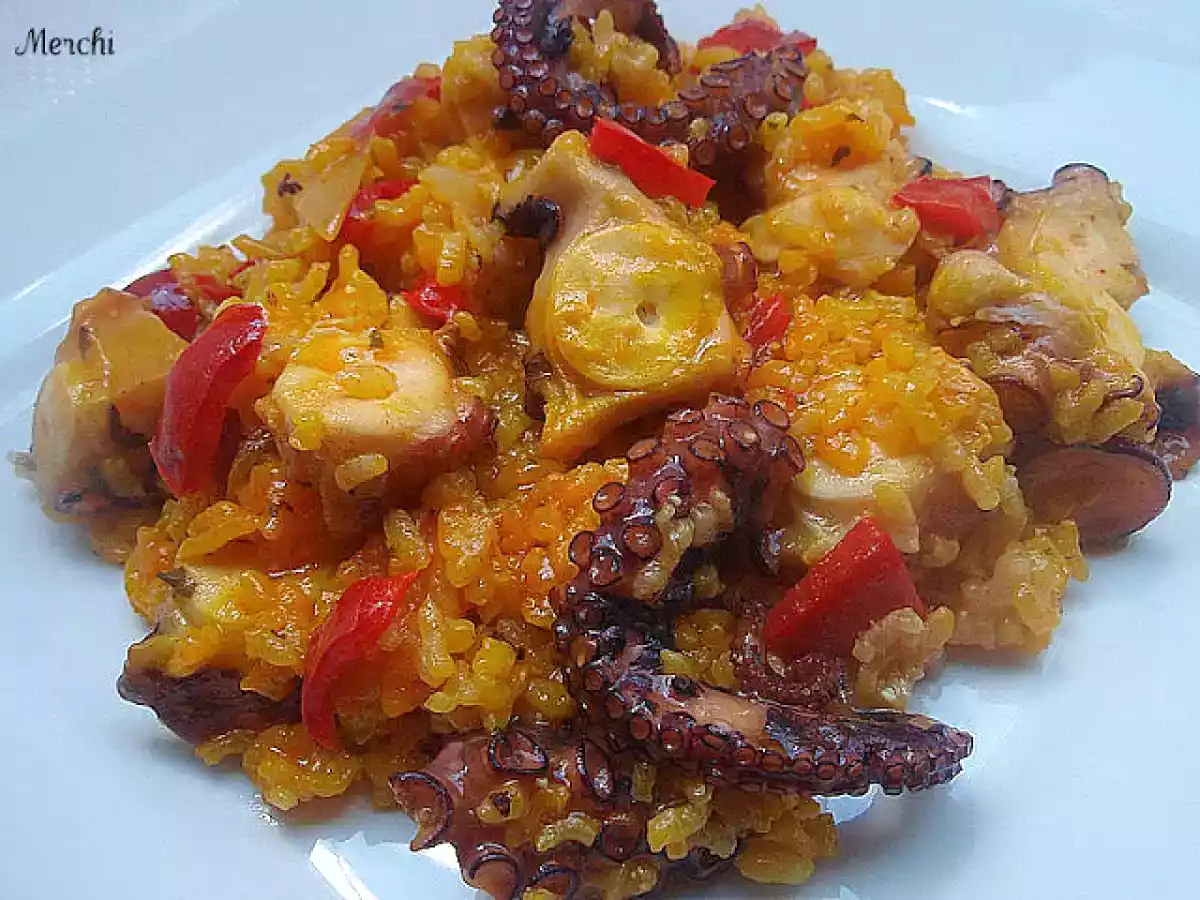 Pulpo con arroz a la gallega