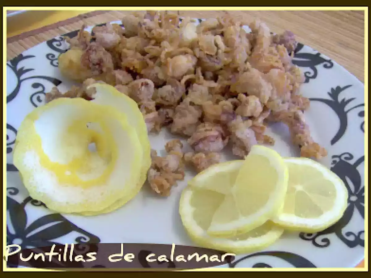 PUNTILLAS DE CALAMAR CON VINAGRETA DE CHAMPIÑONES - foto 2