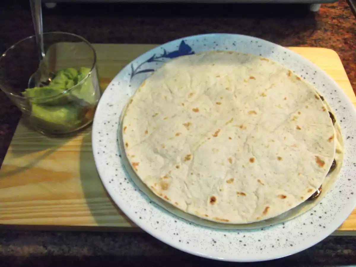 Quesadilla de champiñones con guacamole