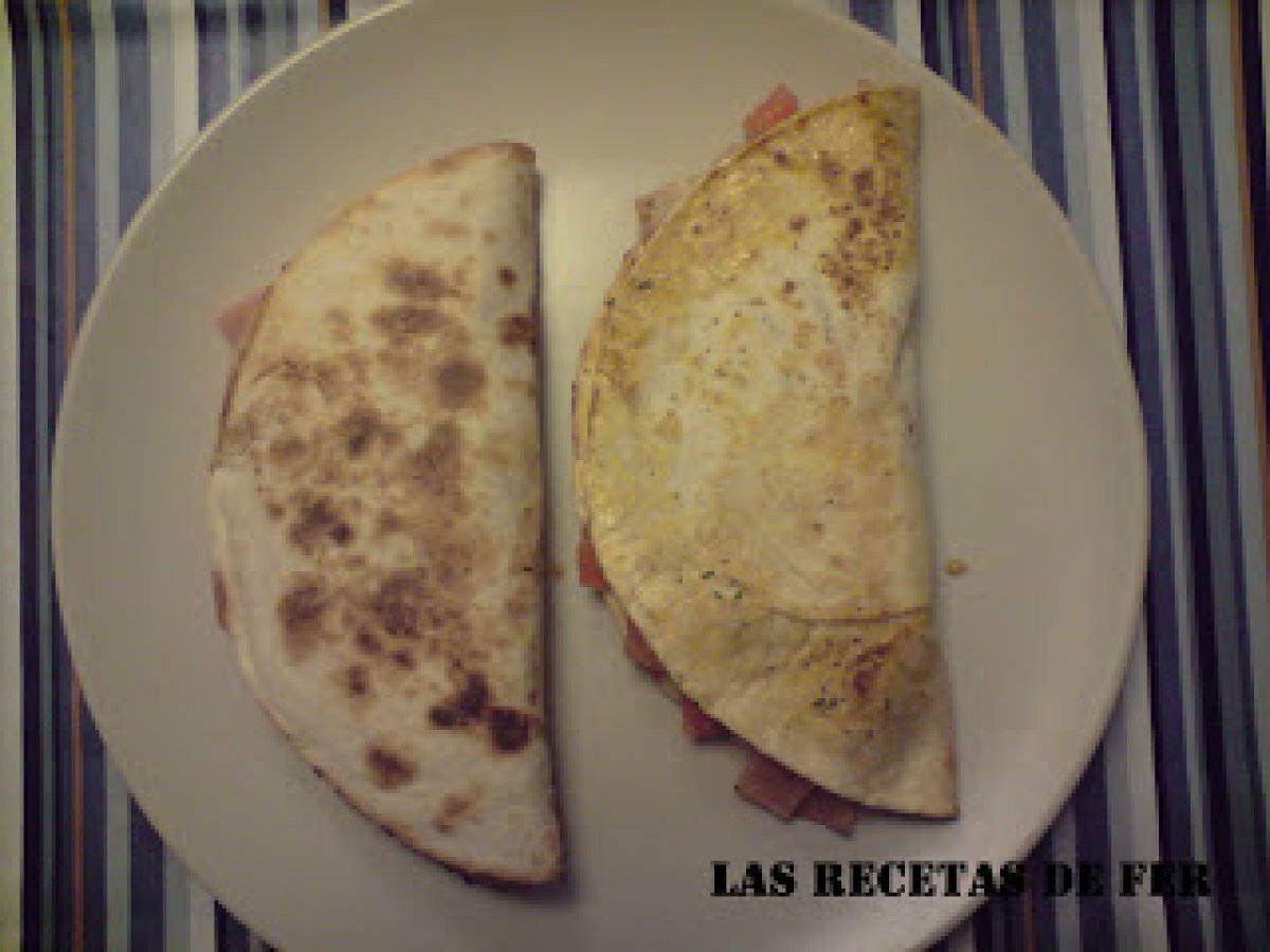 Quesadillas con jamón york y tomate Receta Petitchef