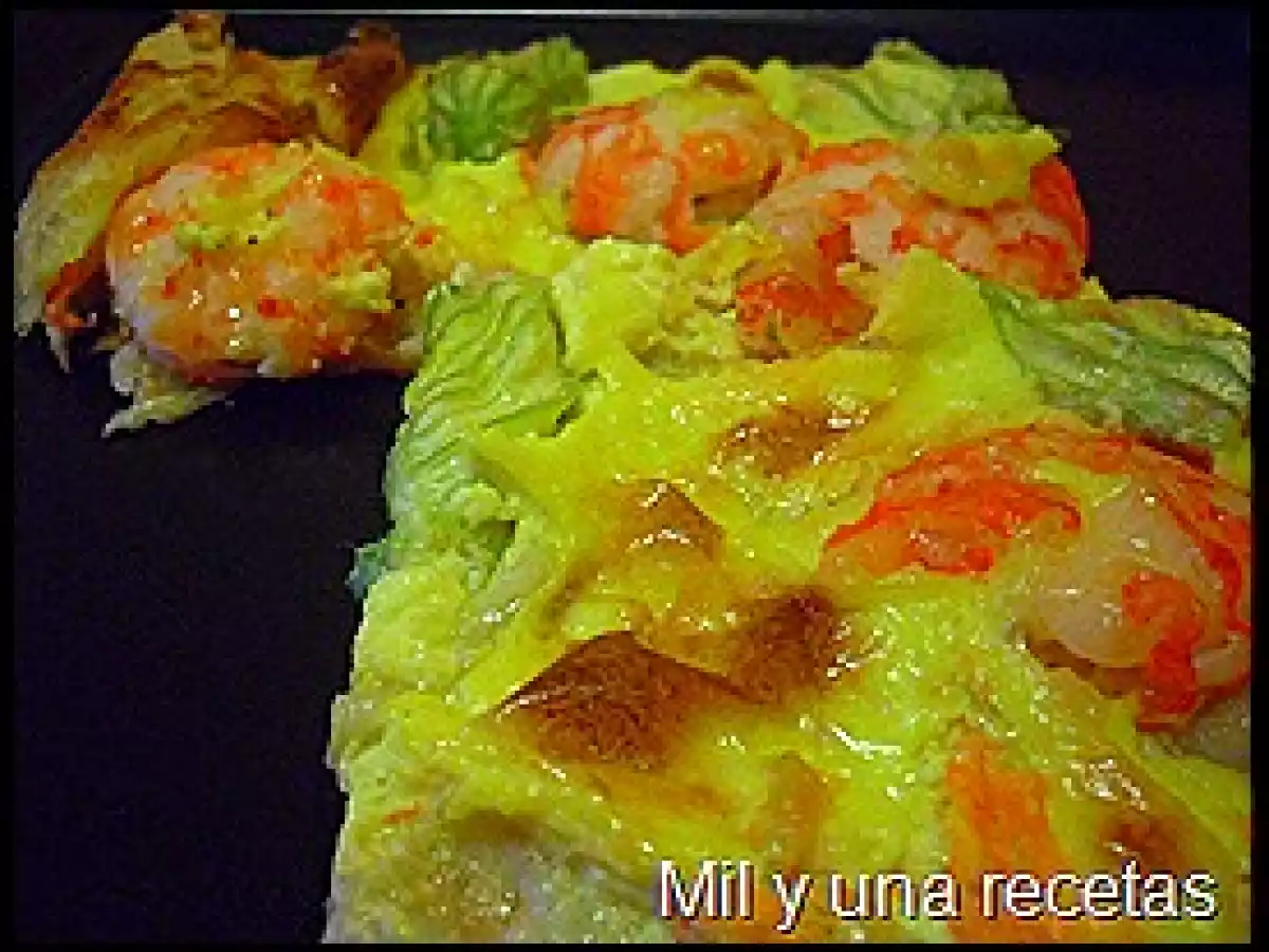 Quiche con flores del calabacín y langostinos - foto 12