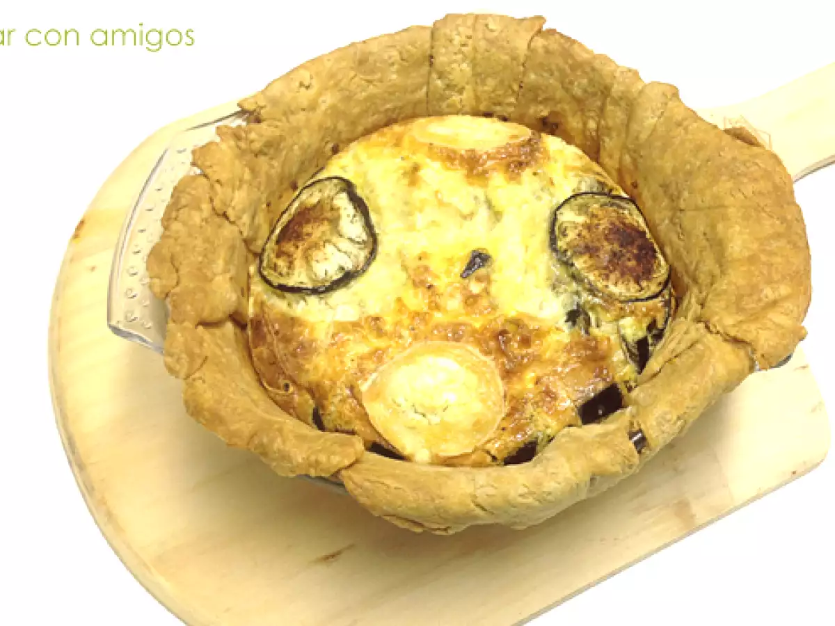 Quiche de berenjena y queso de cabra