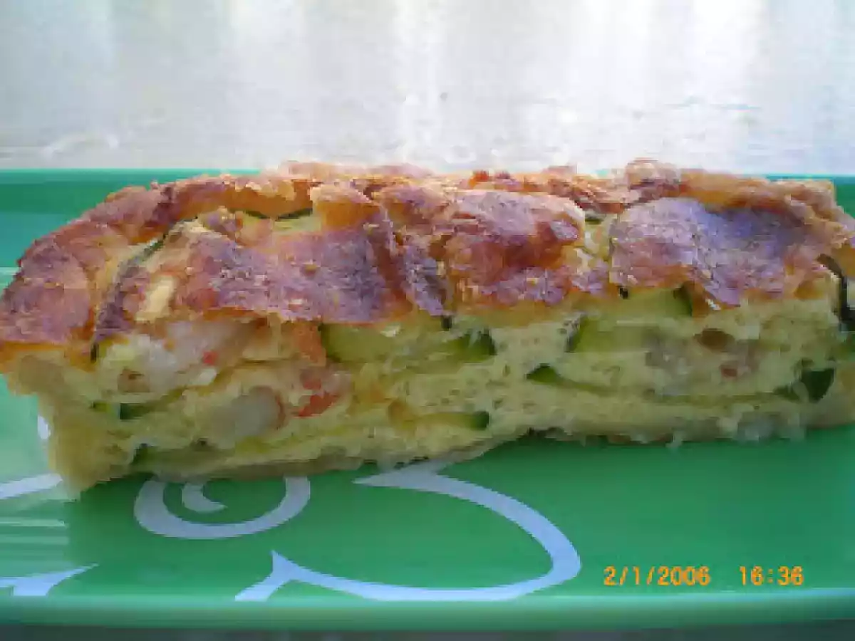 Quiche de calabacín y gambas - foto 2