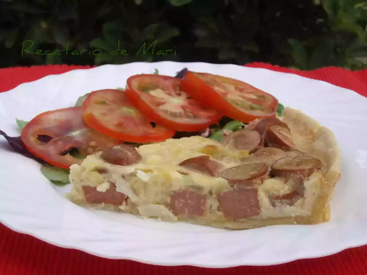 Quiche de cebolla y salchichas - foto 2