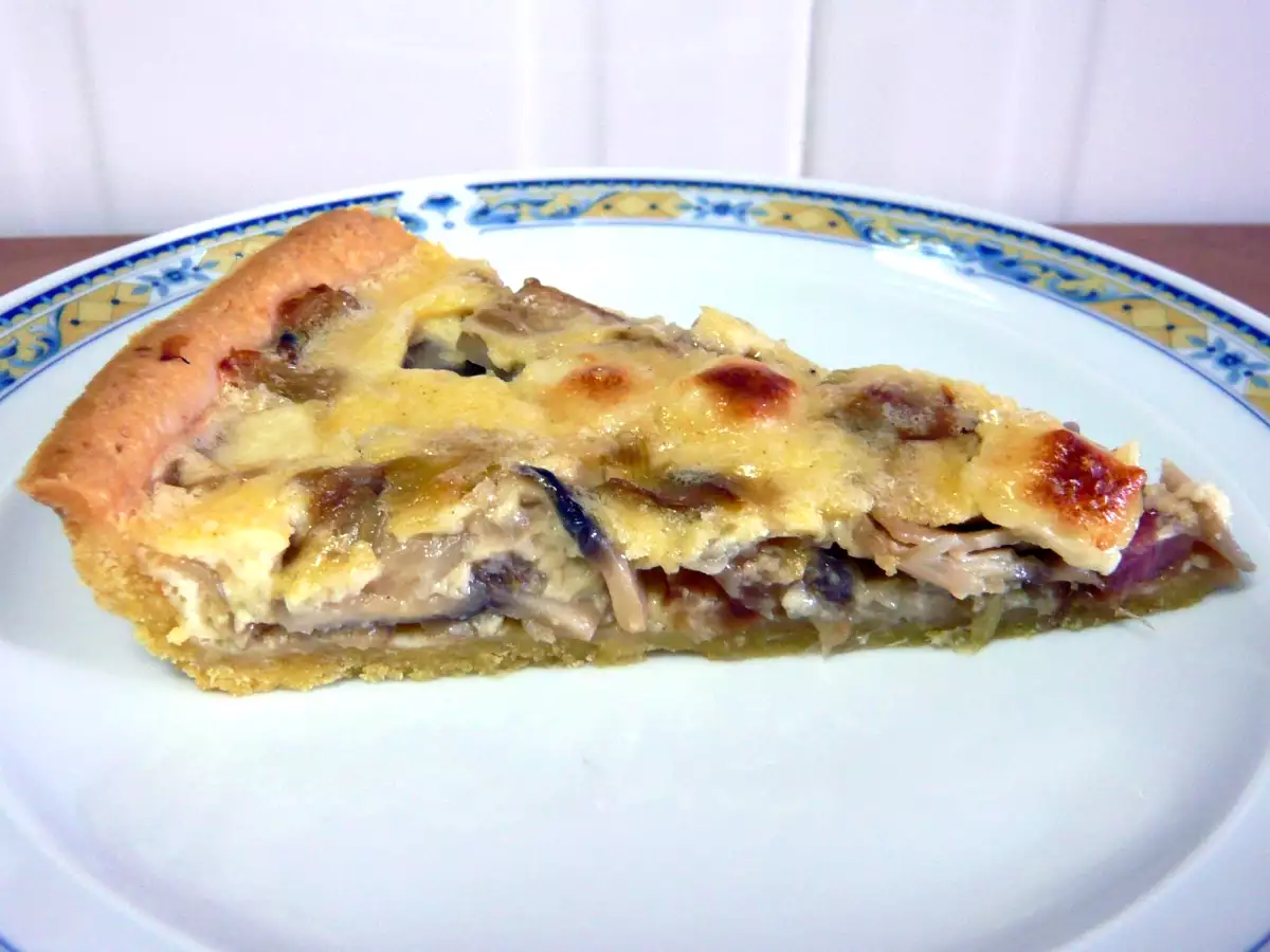 Quiché de champiñones, puerro y bacon - foto 3