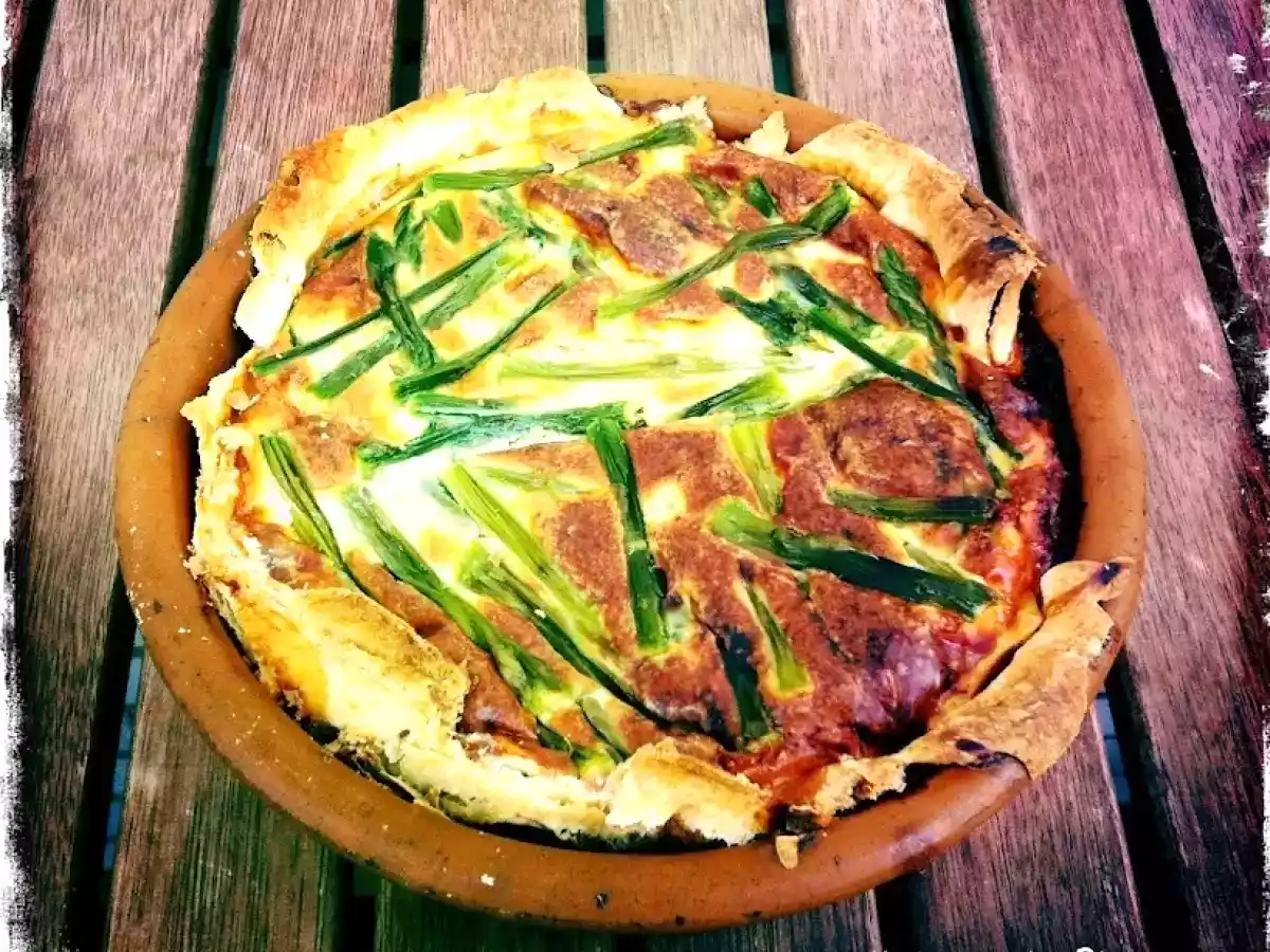 Quiché de espárragos verdes y bacon