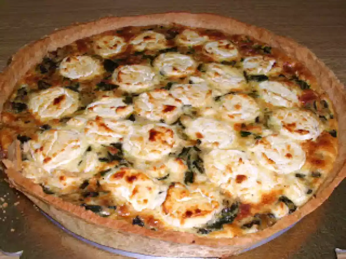 QUICHE DE ESPINACAS, PUERROS Y QUESO DE CABRA
