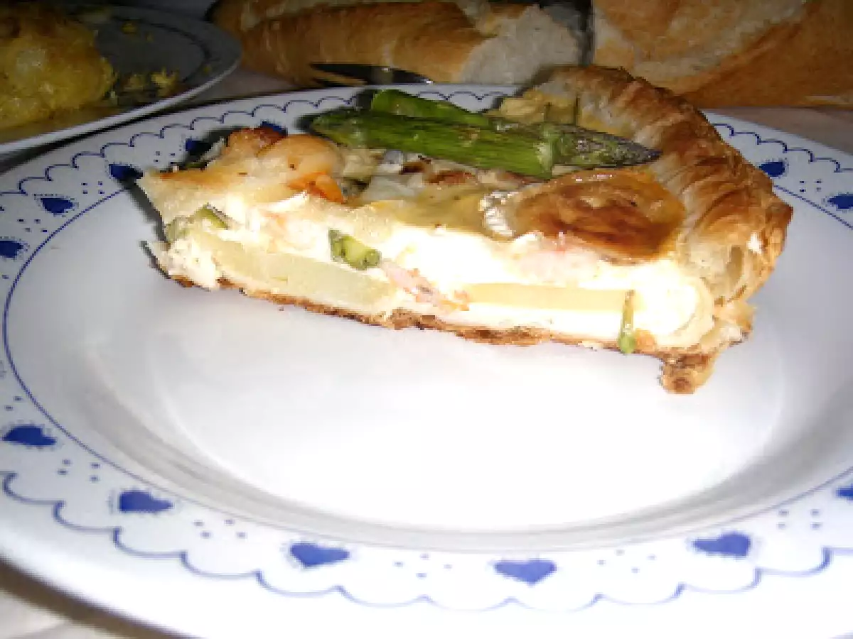 QUICHE DE GAMBAS Y PATATA.