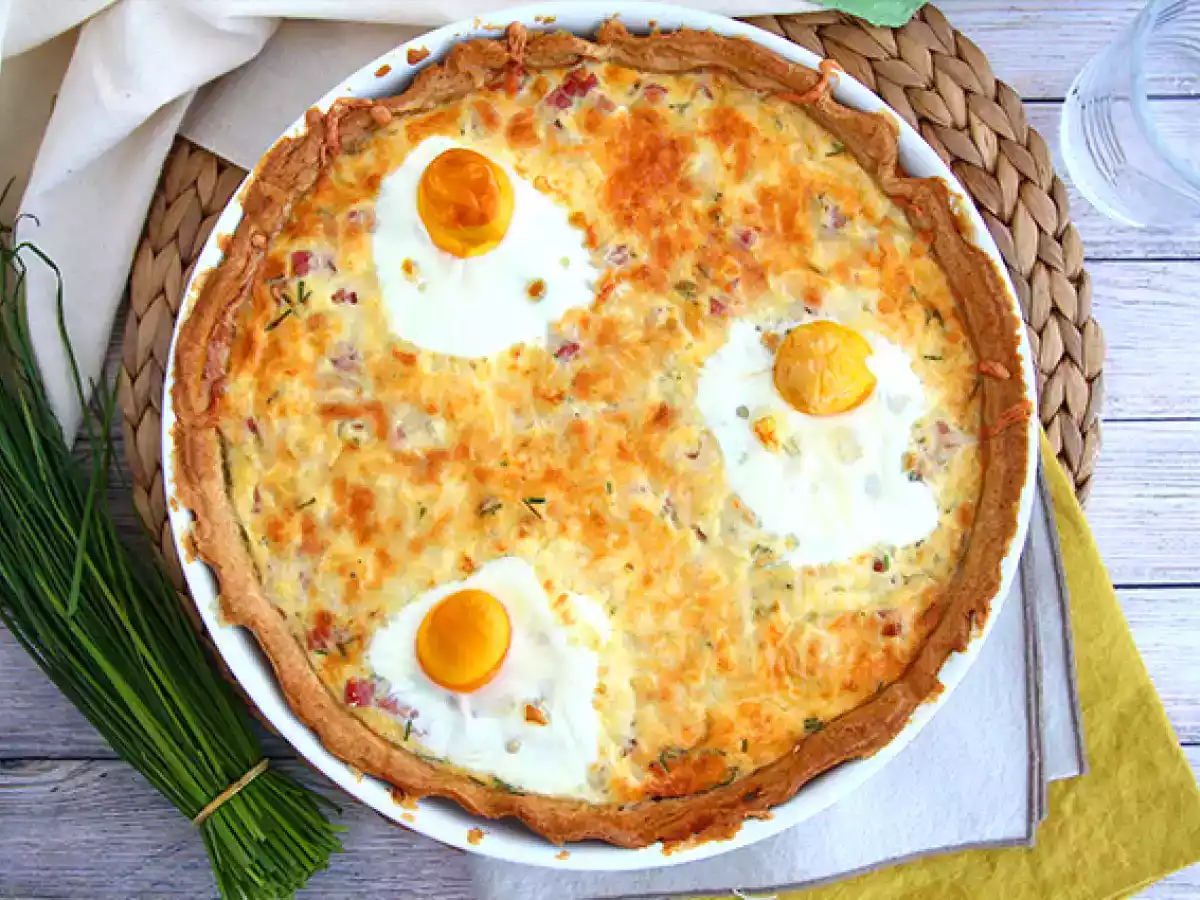 Quiche de huevos y jamón fácil - foto 4