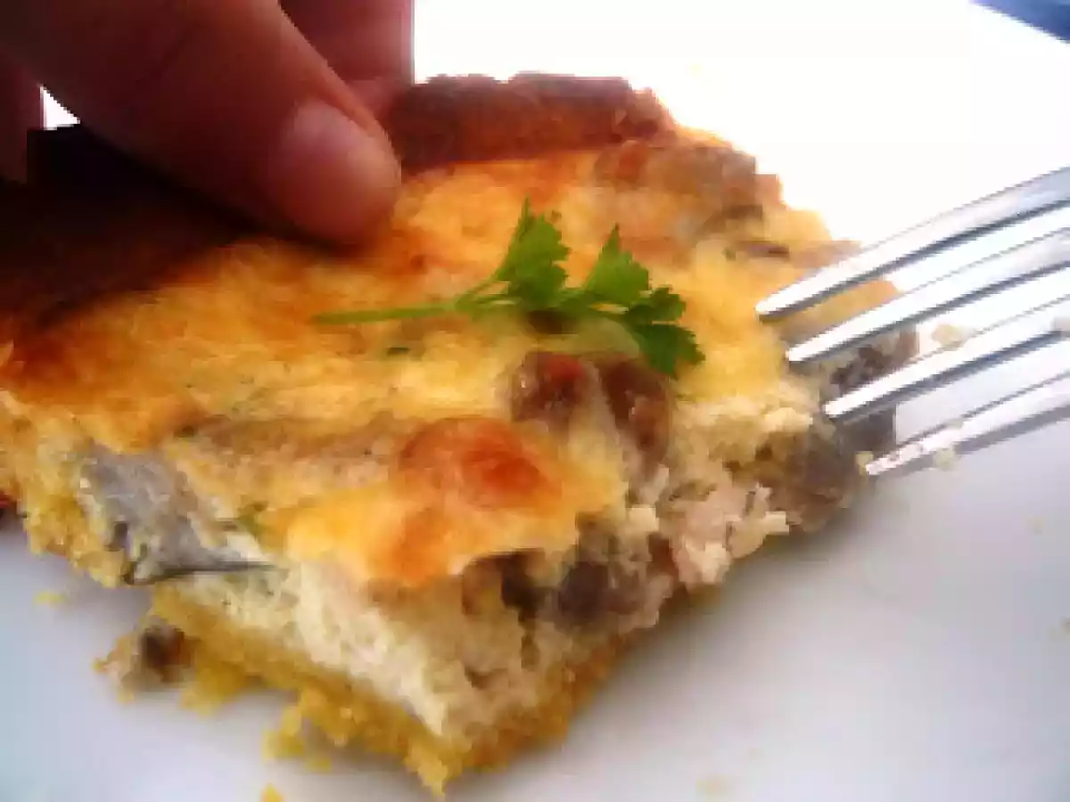 Quiche de maíz con gírgola y bacon