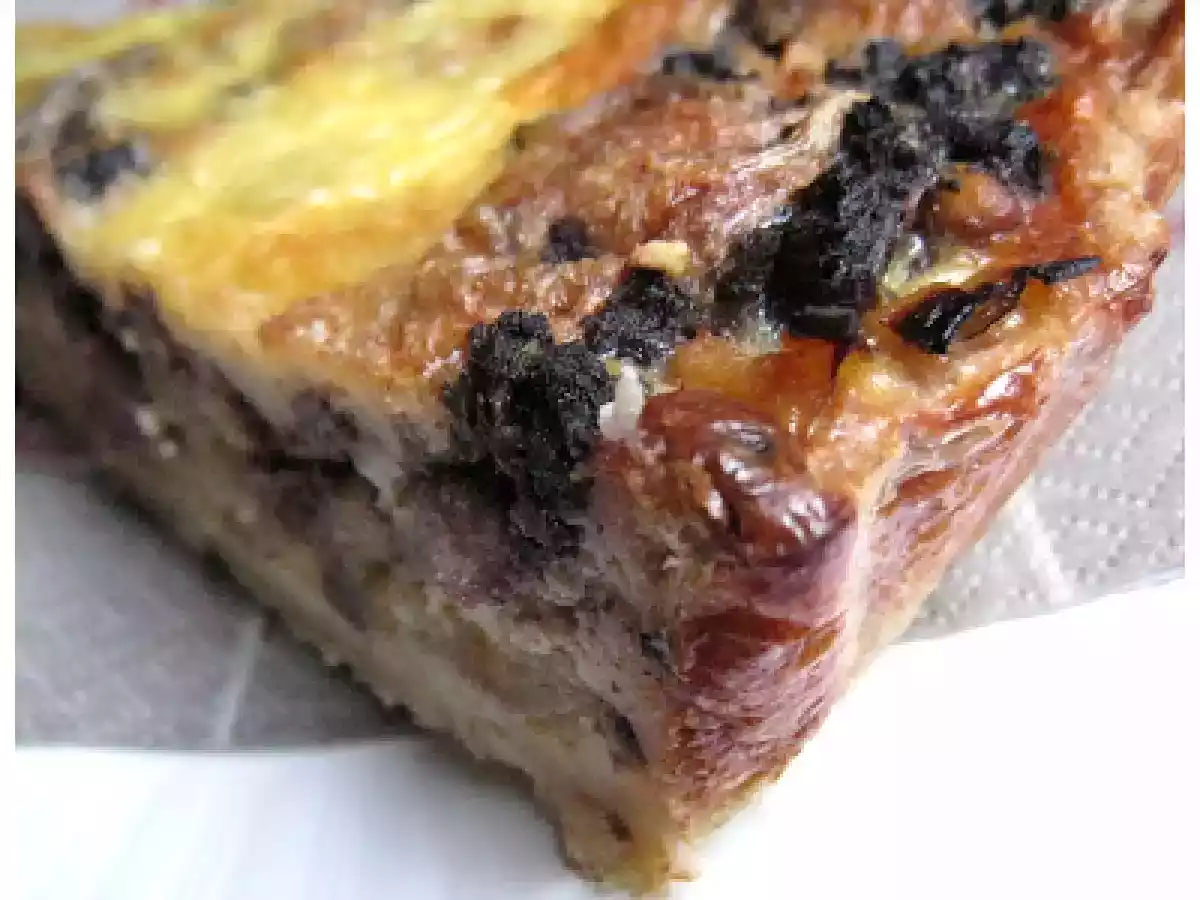 Quiche de morcilla con puerros y manzana - foto 2