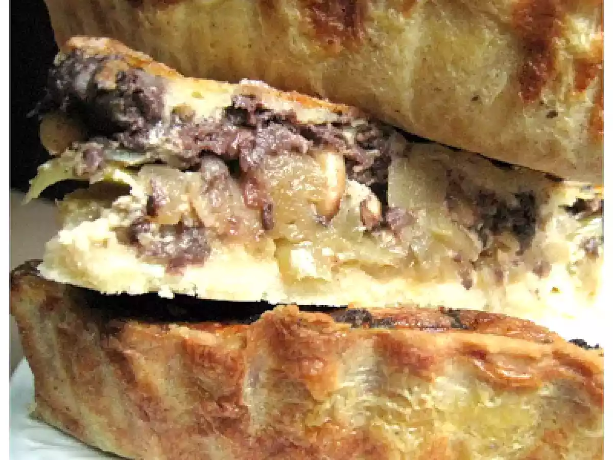 Quiche de morcilla con puerros y manzana - foto 5