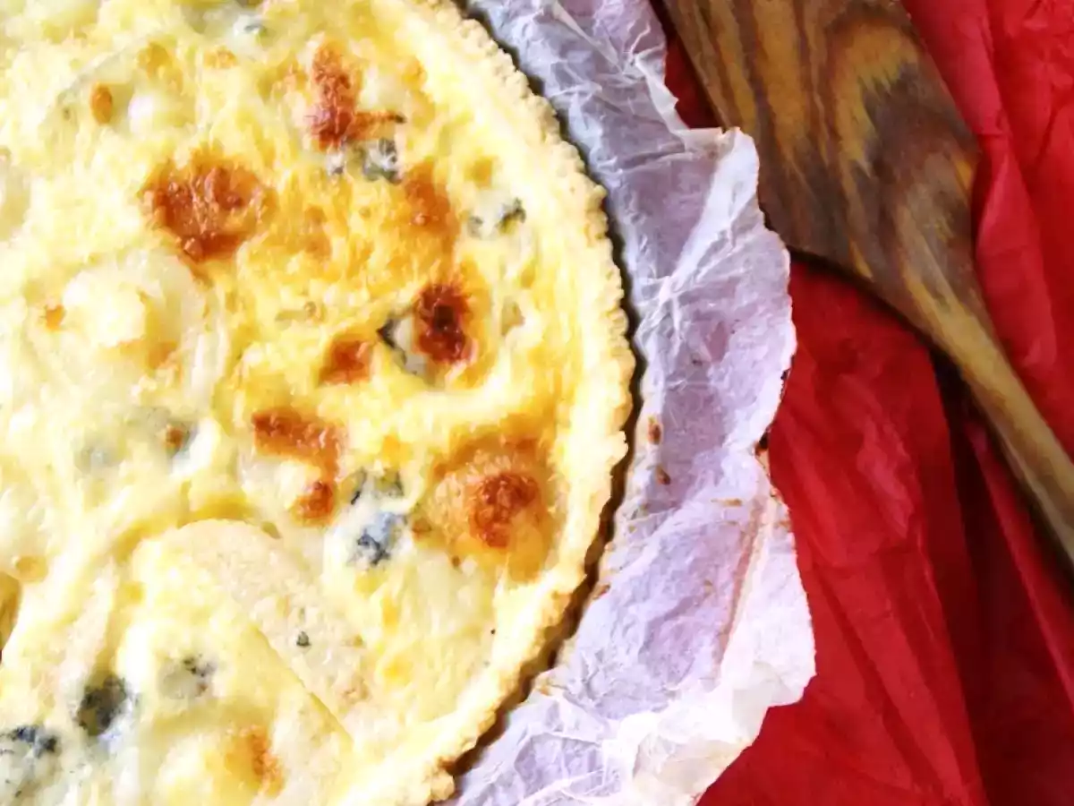 Quiche de pera y queso de cabra