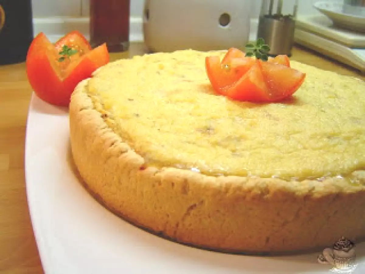 Quiche de puerro y gambas