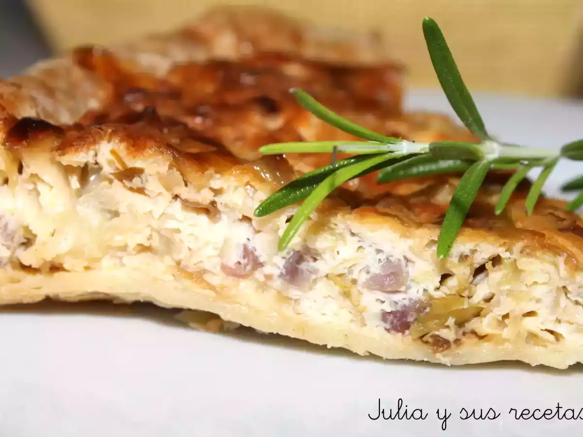 Quiche de puerros y jamón