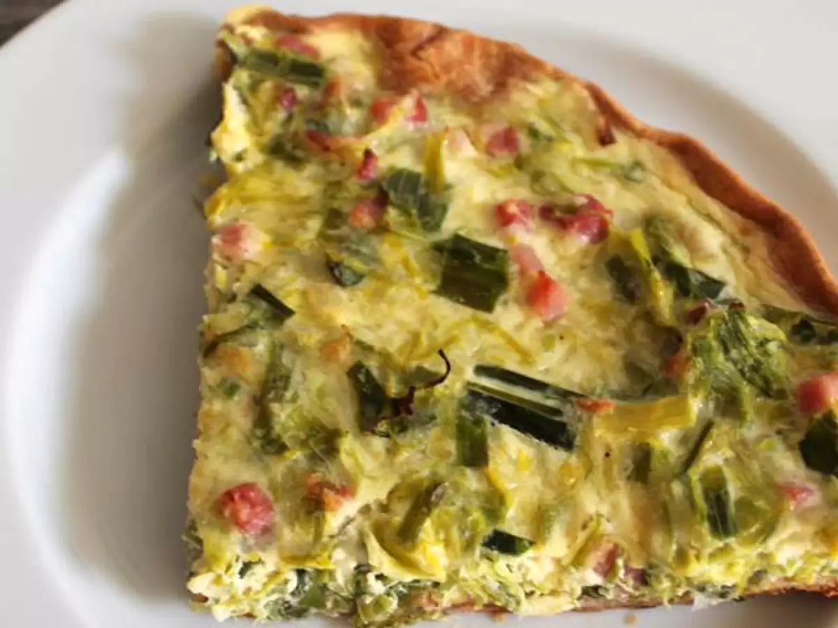 Quiche de Puerros y tocino ahumado