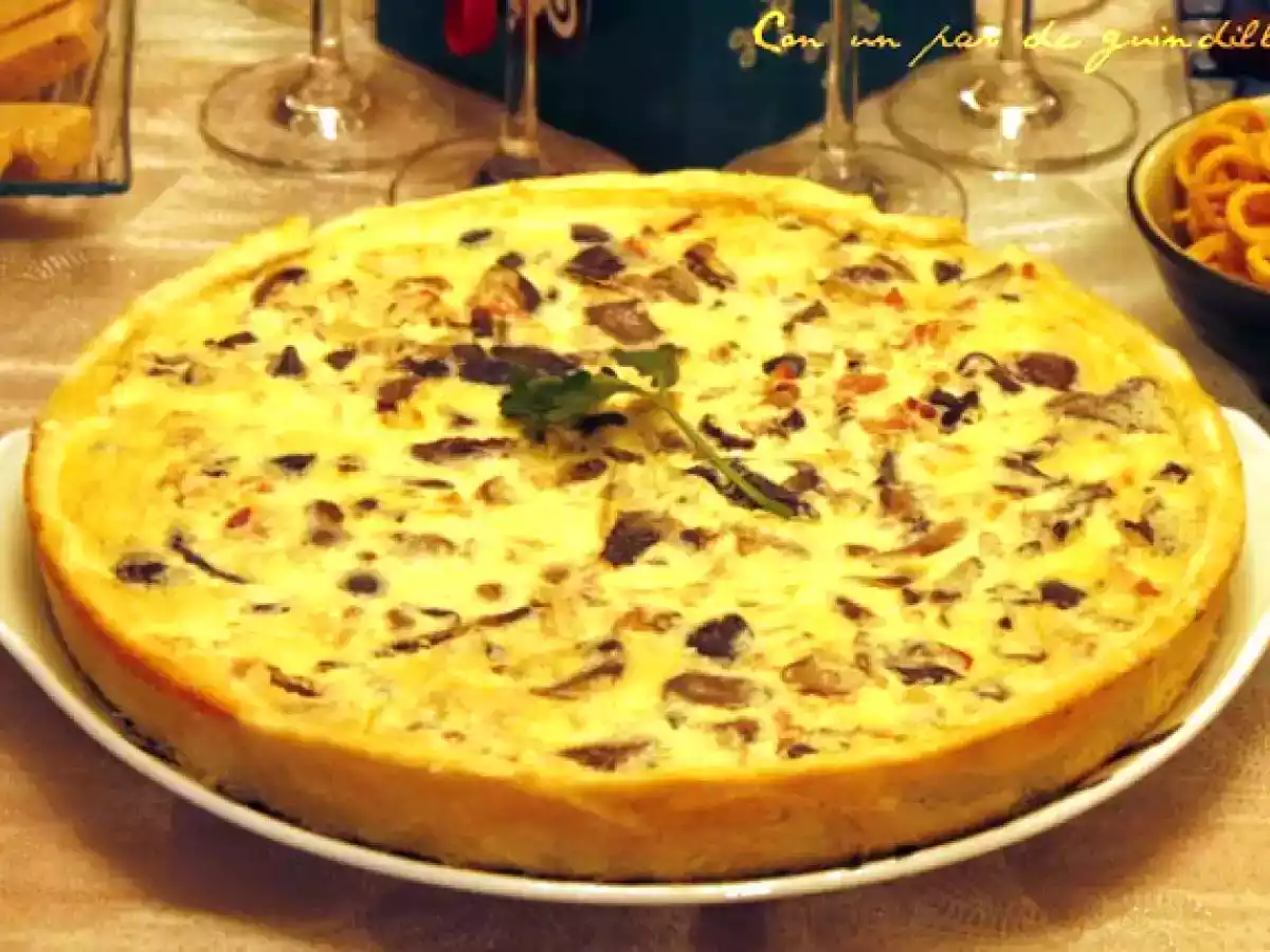 Quiche de setas y bacon