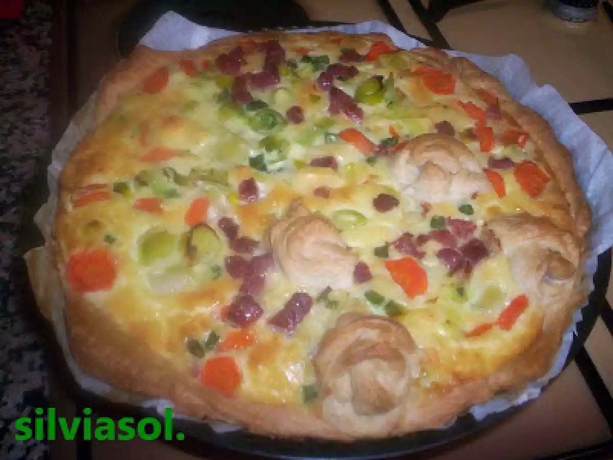 QUICHE DE VERDURAS Y JAMON.