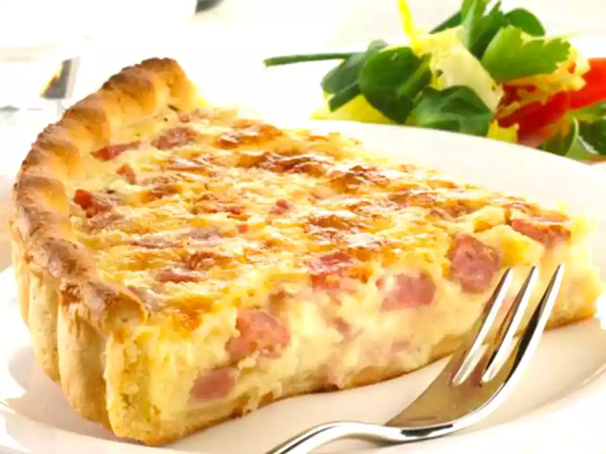 Quiche Lorraine de bacon y jamón york