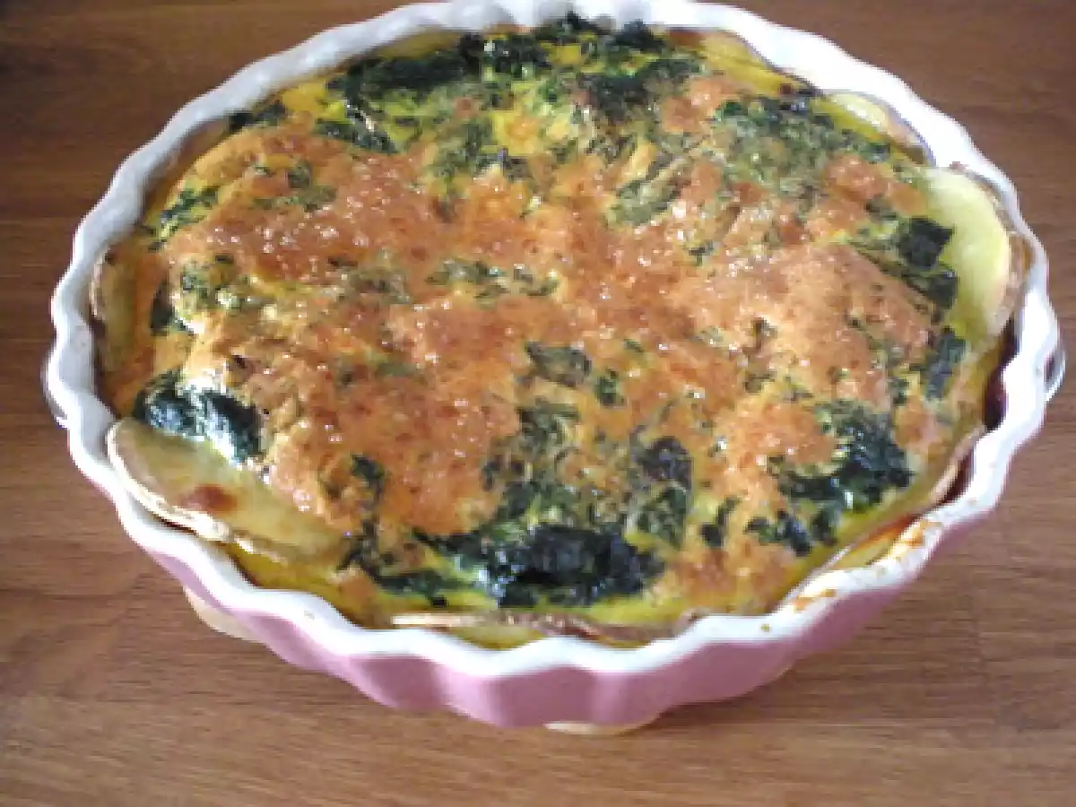 Quiche Salado de Espinacas con base de Papas