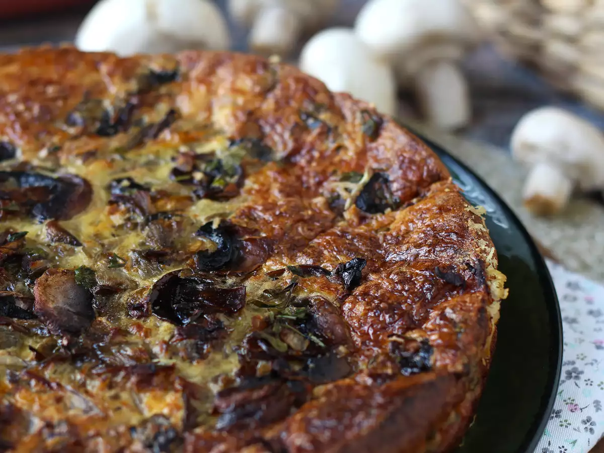 Quiche sin masa con champiñones, beicon y queso cottage - foto 3