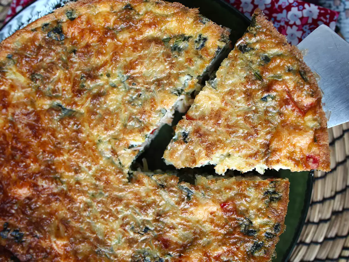 Quiche sin masa de salmón, espinacas y queso cottage - foto 3