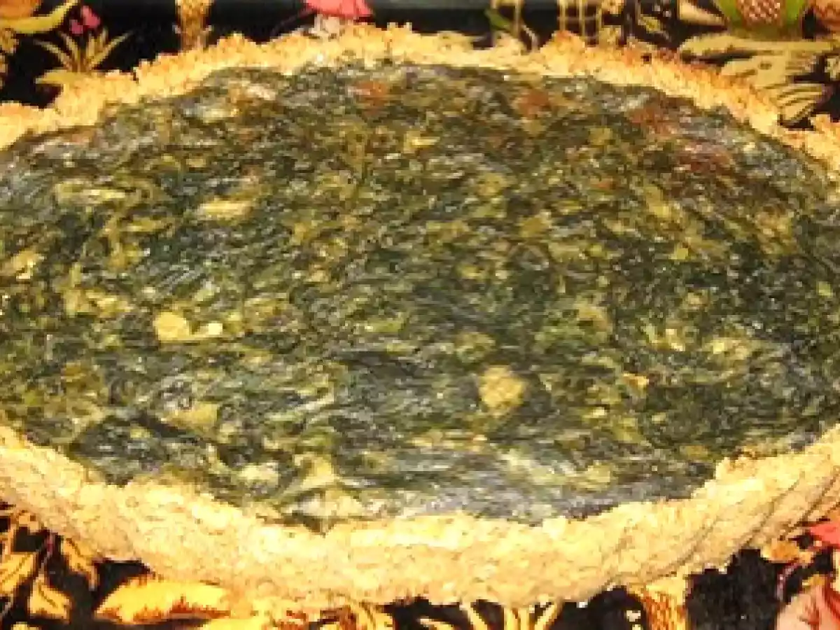 Quiche vegana con base de copos de avena