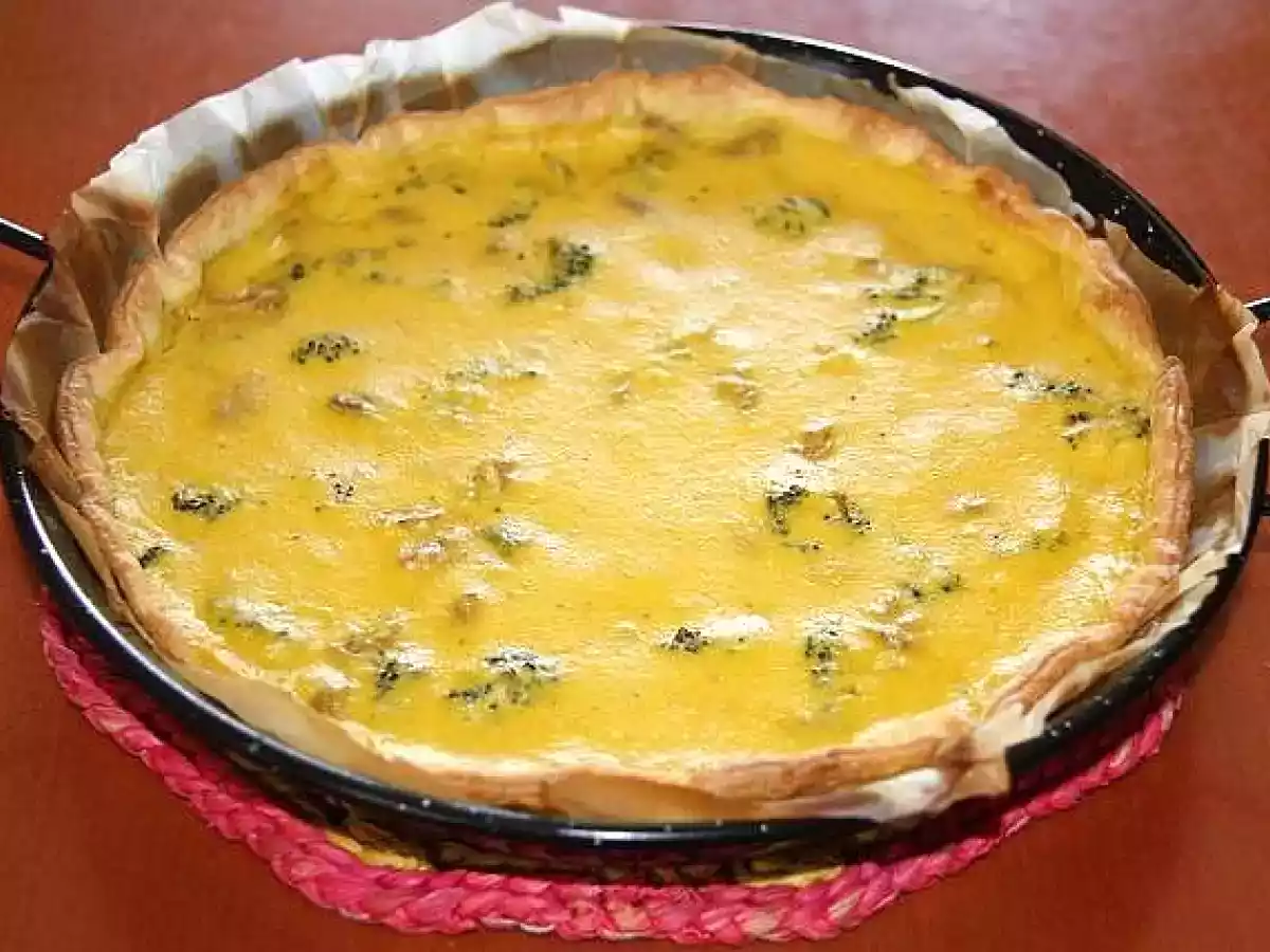 Quiche vegana de brécol con zanahorias