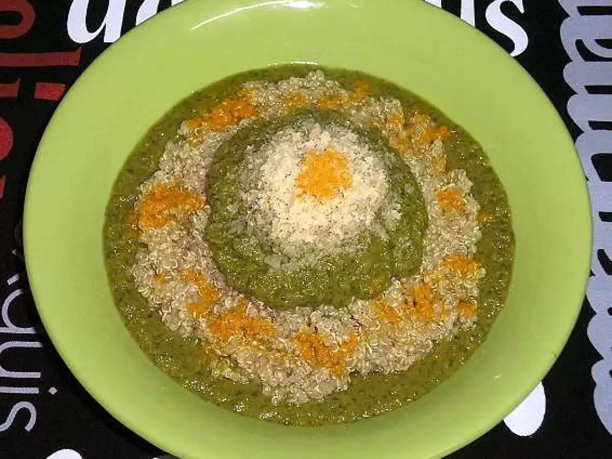 Quinoa cremosa con espinacas