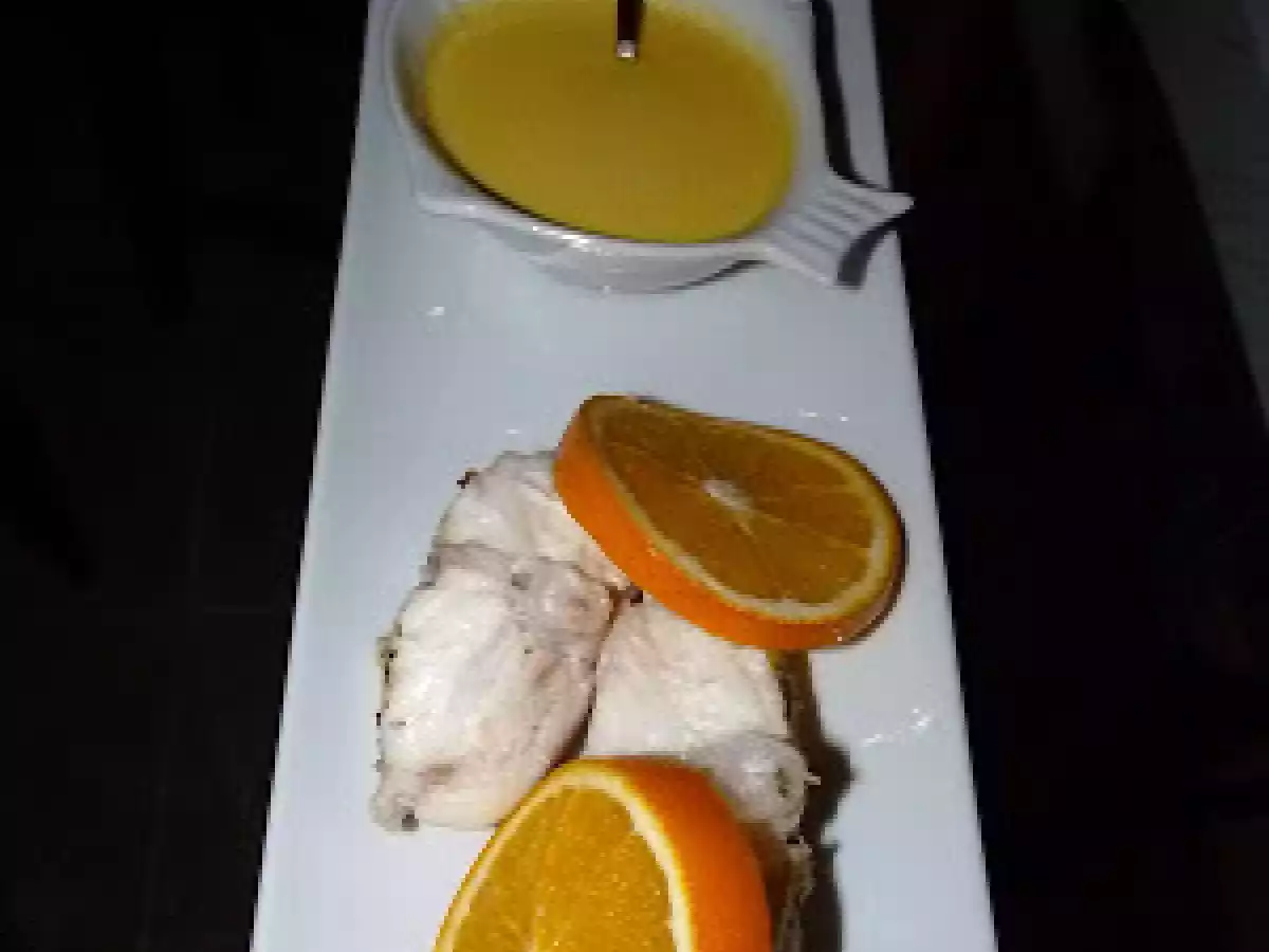 Rape a la naranja en papillote