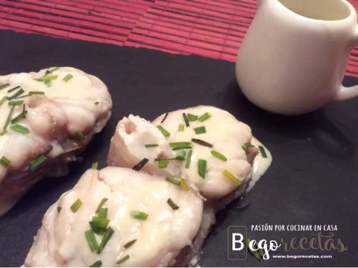 Rape con salsa de queso La Peral