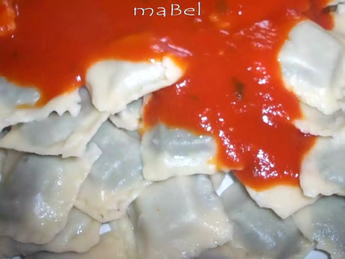 Ravioles caseros de carne y verdura