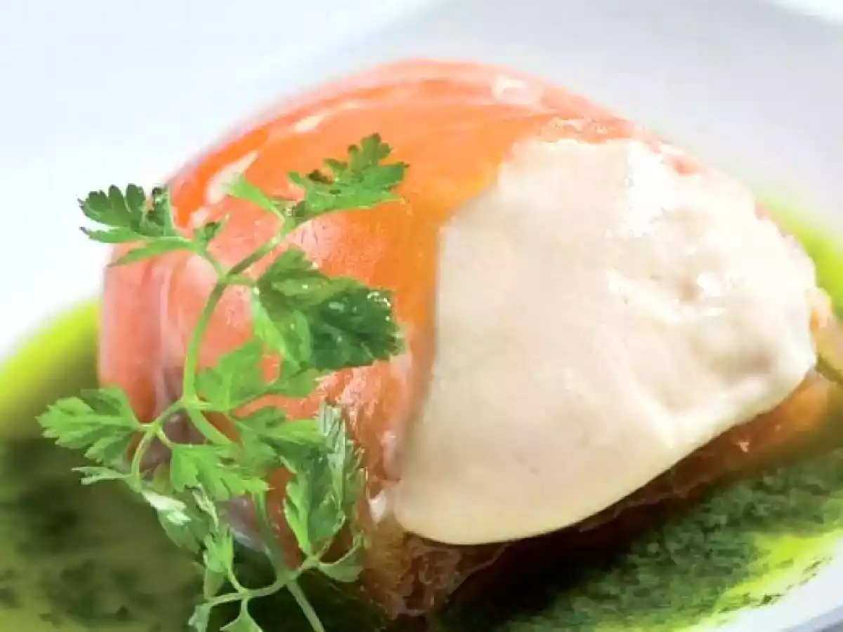 Ravioli de salmón con mousse de Philadelphia