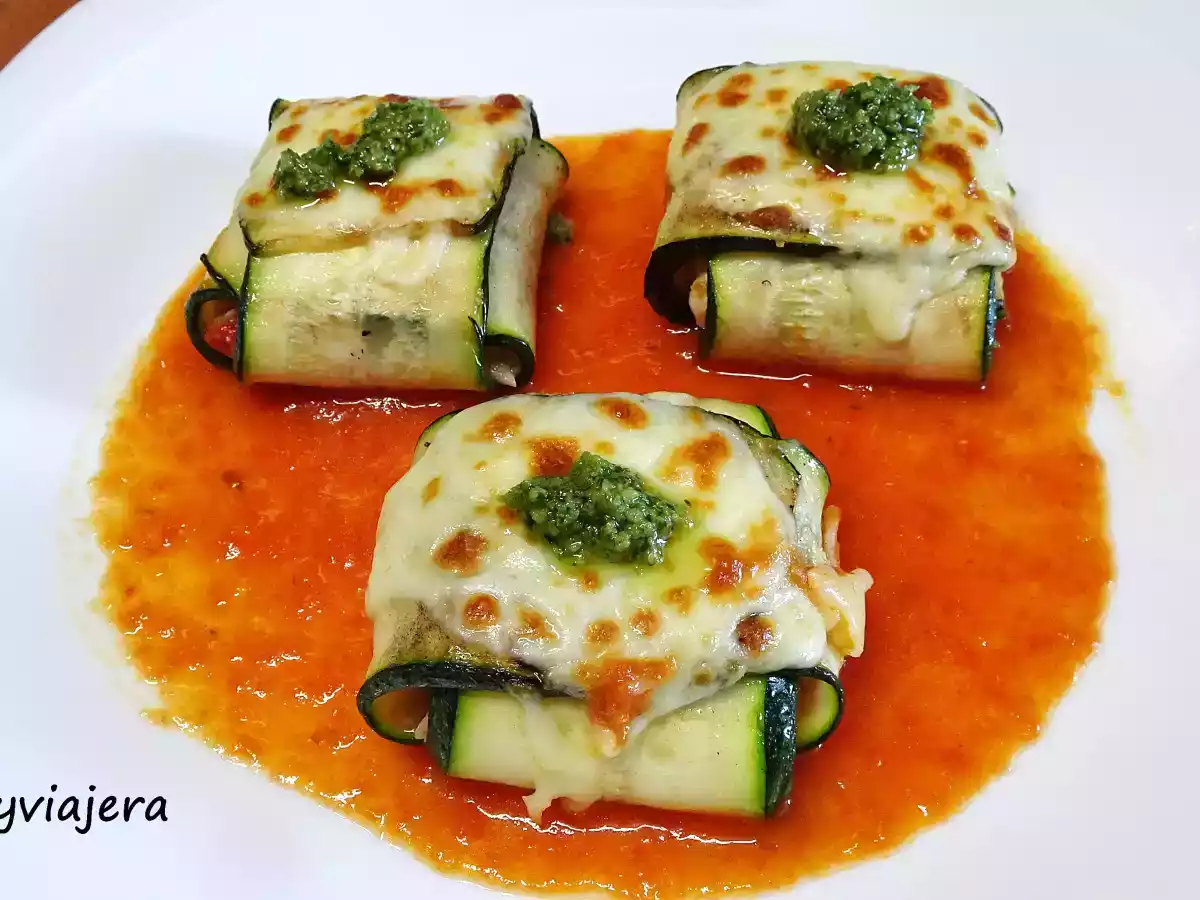 Raviolis de calabacín rellenos de atún