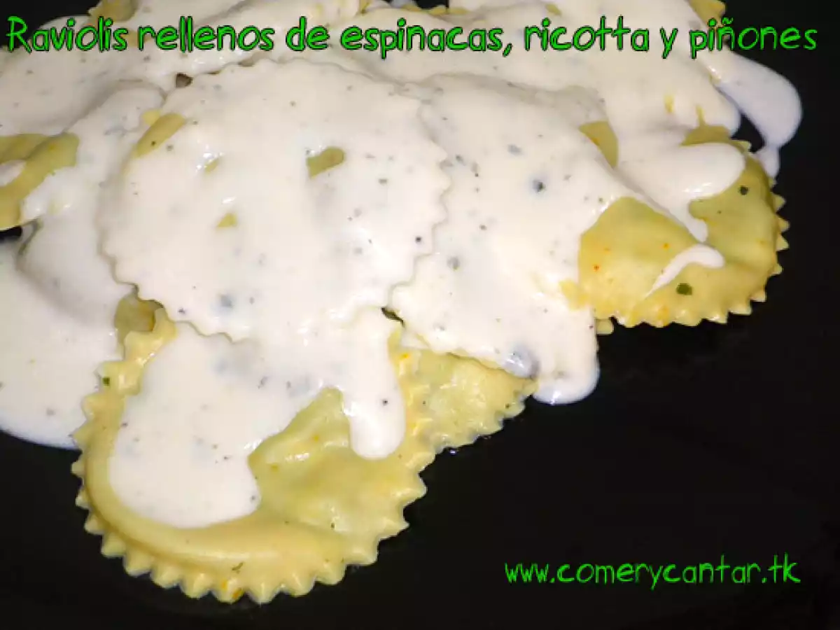 Raviolis de espinacas, ricotta y piñones de Gordon Ramsay con mi salsa de queso - foto 2