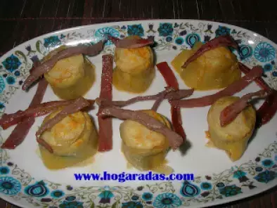 ReceHogaradas - Alcachofas a la mostaza con tiritas de jamón