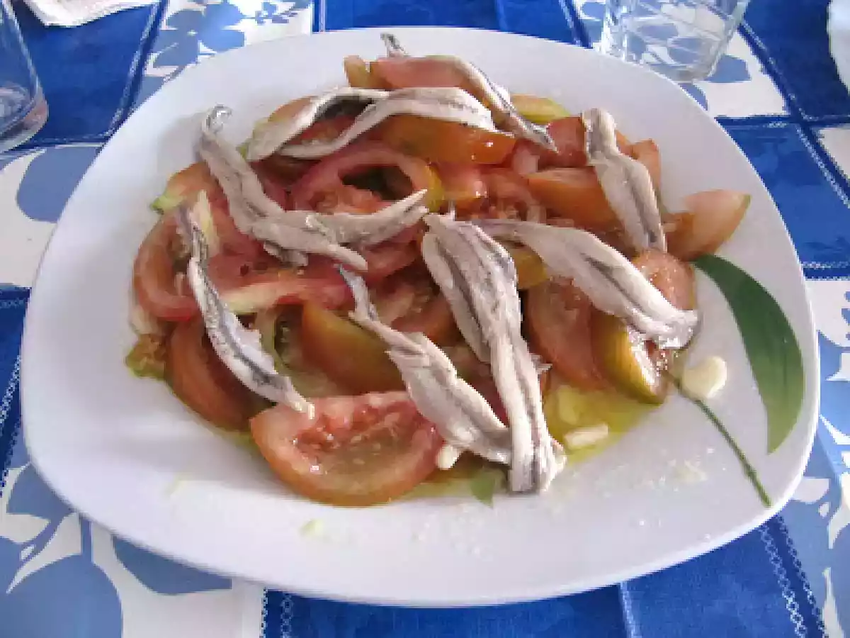Recestas de Ensaladas: Tomate de Almería con Aceite y Ajo